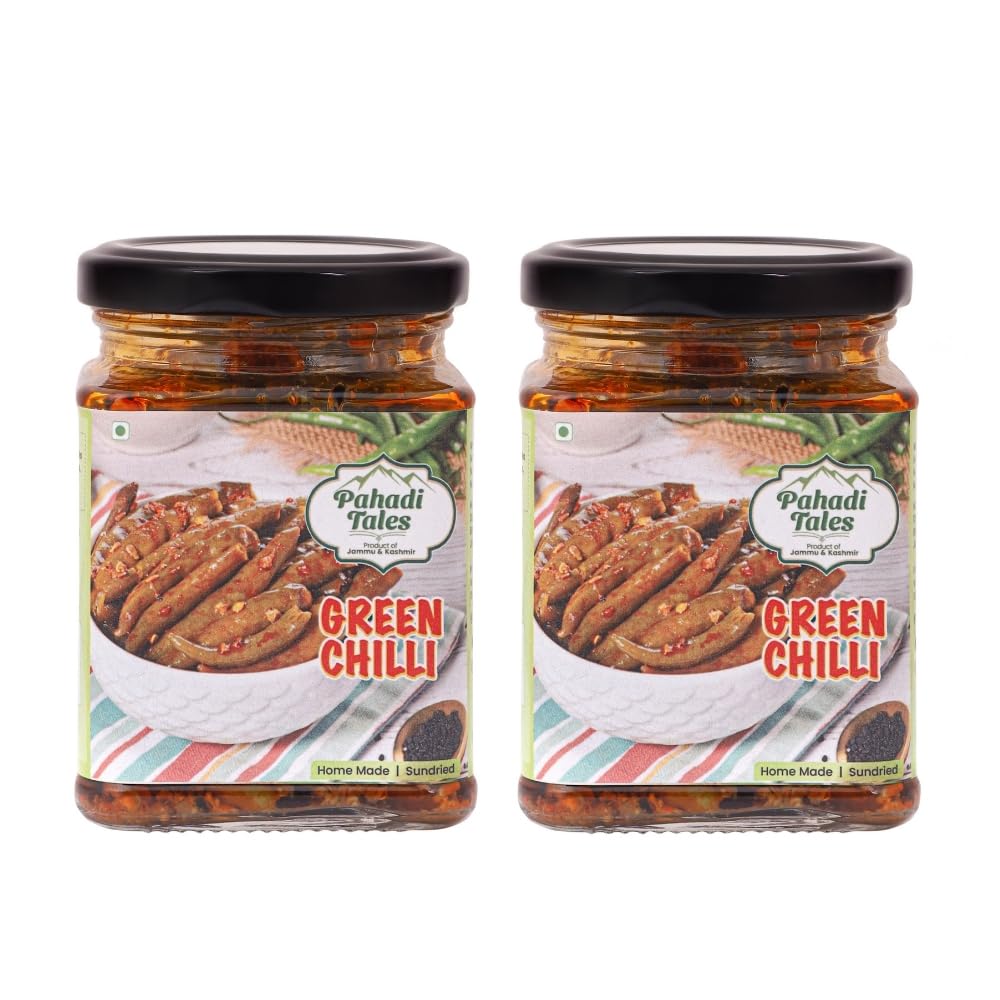 Green Chilli Pickle - Sundried Homemade | Pack of 2 | 200 Grams Each
